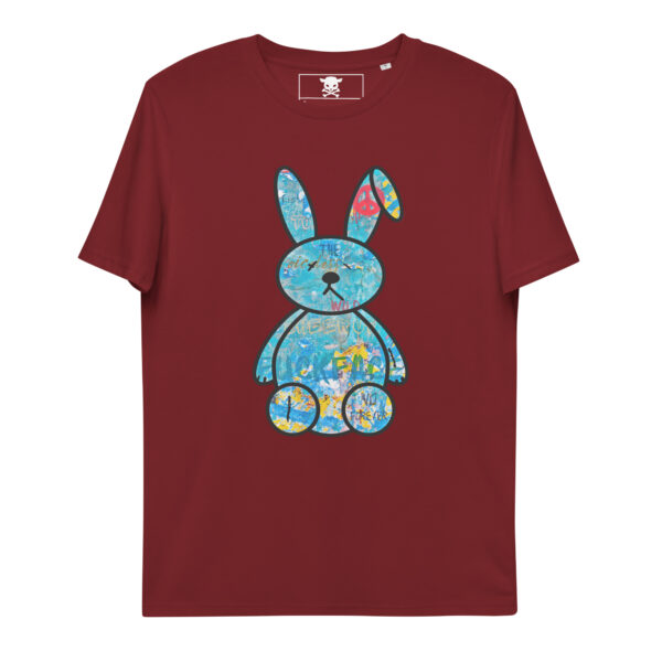unisex organic cotton t shirt burgundy front 64df95963c4c3
