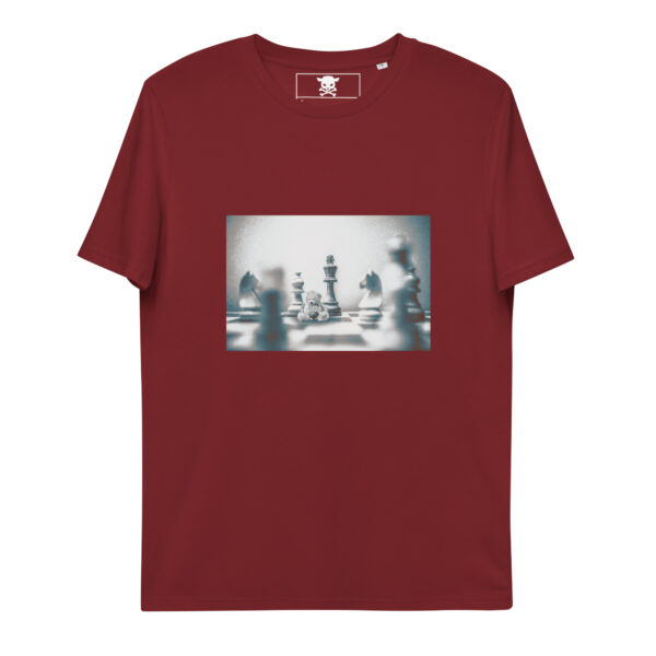 unisex organic cotton t shirt burgundy front 64df9b9889074