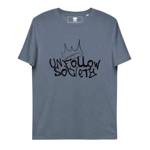 unisex organic cotton t shirt dark heather blue front 64dfaf3767f54