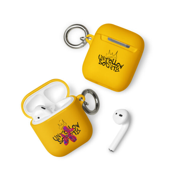 rubber case for airpods yellow airpods front 654d0df43c93c