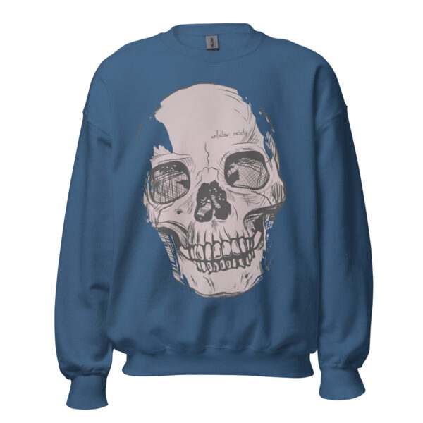 unisex crew neck sweatshirt indigo blue front 65a99e71c3369