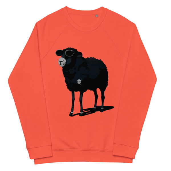 unisex organic raglan sweatshirt burnt orange front 65b534e6b7589