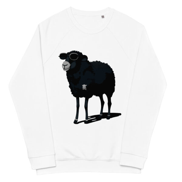 unisex organic raglan sweatshirt white front 65b534e6b6013