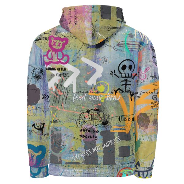 all over print recycled unisex hoodie white back 66813f3cc87c6