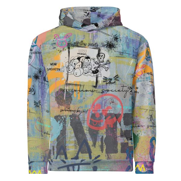 all over print recycled unisex hoodie white front 66813f3cc6e21