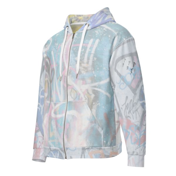 all over print recycled unisex zip hoodie white left front 66816f7a68153